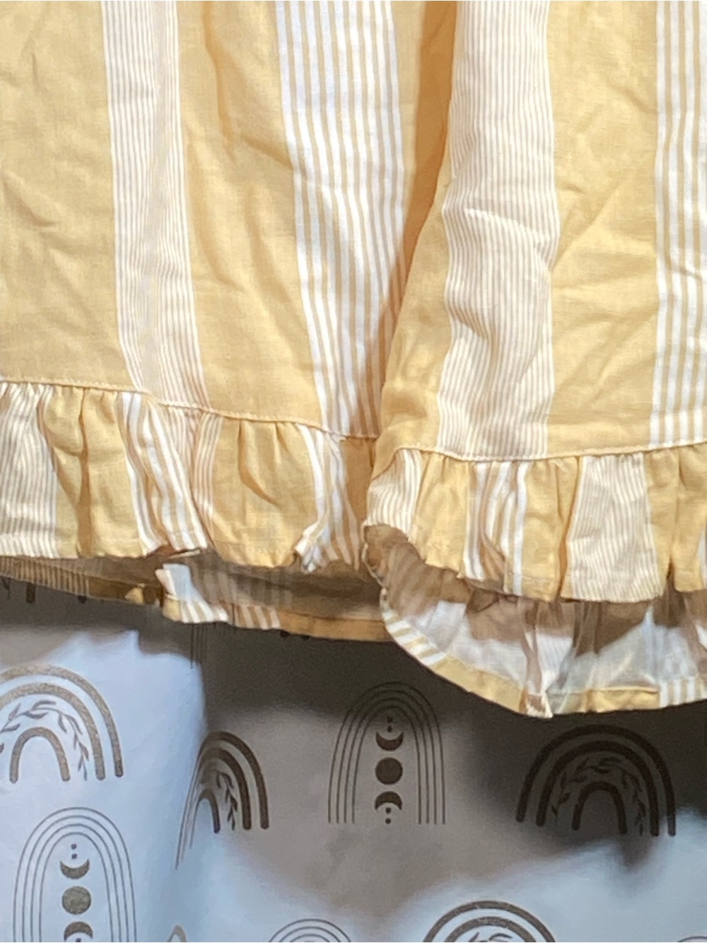 Striped Yellow Ruffle-Hem Skort with Smocked Waist - Picture 7 of 13